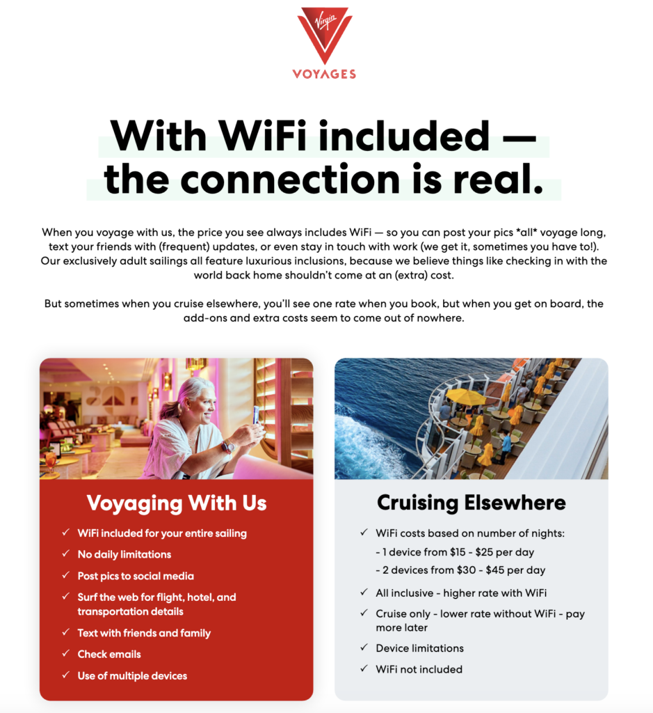 Virgin Voyages - Free Wifi Information